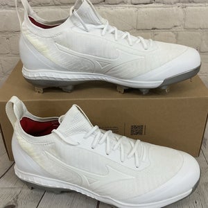 Mizuno 320655 Dominant Knit Women's Metal Softball Cleats White Grey US 11