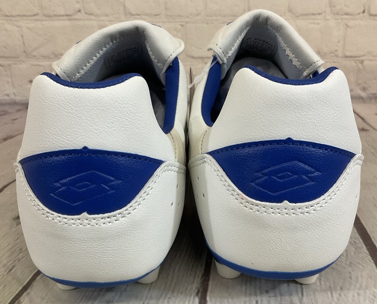 Lotto 218126 1X5 Stadio 200 III FG Soccer Cleats White Pacific Blue US 12