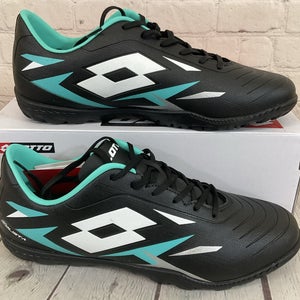 Lotto 218134 9FE Solista 700 VI TF Soccer Shoes Black White Green 929C US 9.5