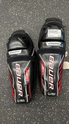 Used Bauer Nsx Shin Guard Junior Shin Guards Black 11" 11162-c000417790