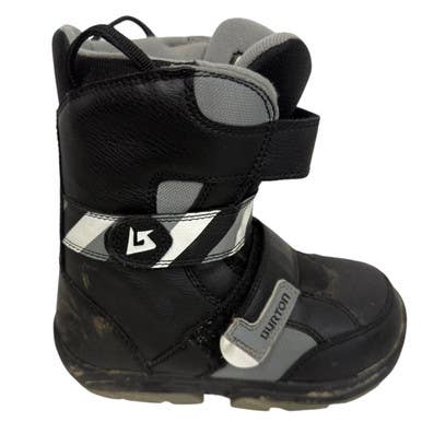 Used Burton Grom Boys Snowboard Boots Black Junior Size 3 11406-s000102453