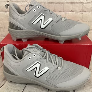 New Balance PL3000G6 Fresh Foam 3000 V6 Molded Baseball Cleats Grey White US 15