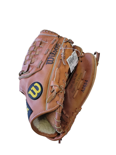 Used Wilson A2654 Tom Glavine Cowhide Bb Sb Glove Rh Throw Brown 12" 11708-s000174822