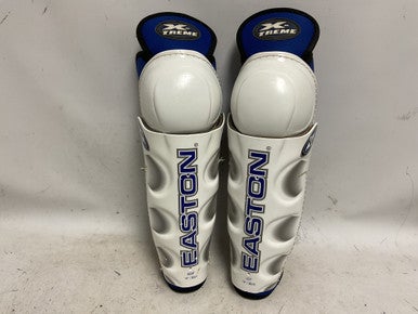 Used Easton X-treme Senior Shin Guards White Black Royal 14" 11855-s000178856