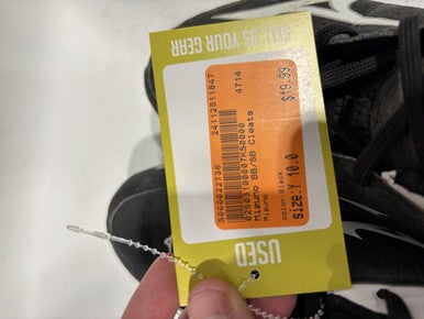 Used Mizuno Bb Sb Cleats Black Youth 10.0 11847-s000022736