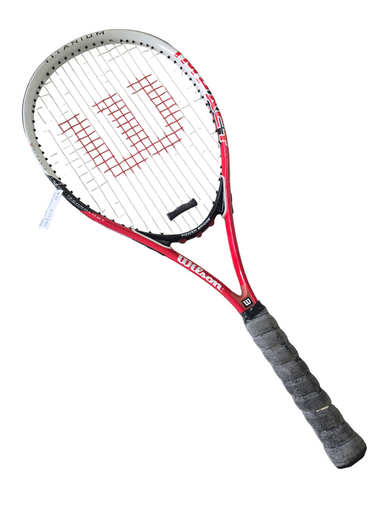 Used Wilson Impact Adult Tennis Racquet Red 4 1 2" 11617-s000314754