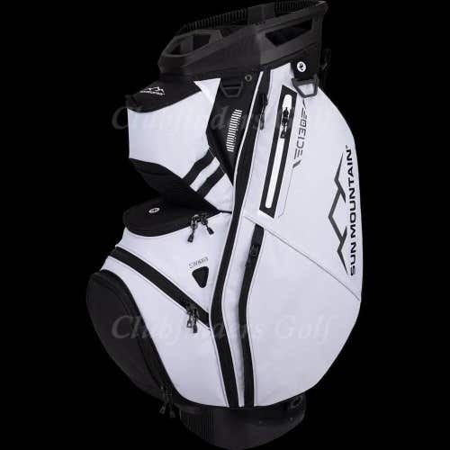 NEW Sun Mountain 2025 C-130 Black/White 14-Way Golf Cart Bag w/ Raincover