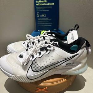 NEW Nike Force Zoom Trout LTD Turf Baseball Shoes Mens 12 White Black CZ5916-102