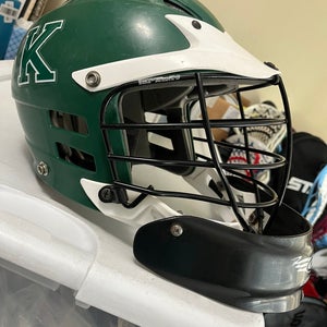 Lacrosse goalie helmet with throat guard