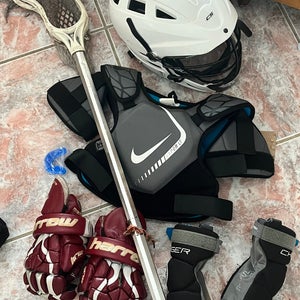 Lacrosse equipment full set up. Meets NOCSAE standards