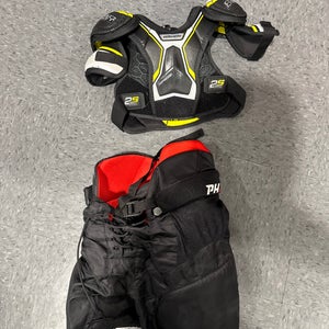 Large Youth Bauer Supreme 2S Pro Shoulder Pads with PHX YL Pants (Used)