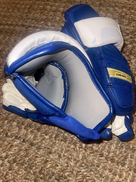 New Blue/white CCM Vector Pro Stock Hockey gloves 14”