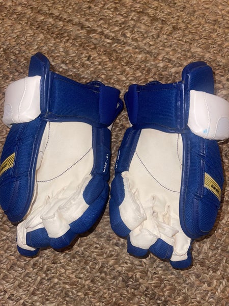New Blue/white CCM Vector Pro Stock Hockey gloves 14”