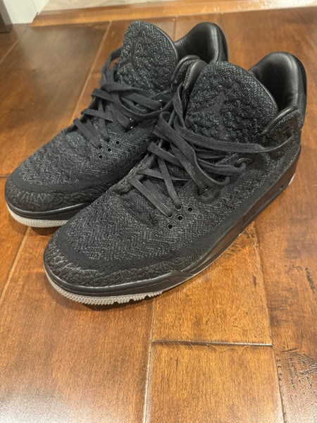 AIR JORDAN 3 RETRO Flyknit Black: Men’s 10.5