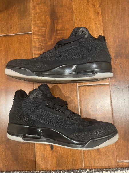 AIR JORDAN 3 RETRO Flyknit Black: Men’s 10.5