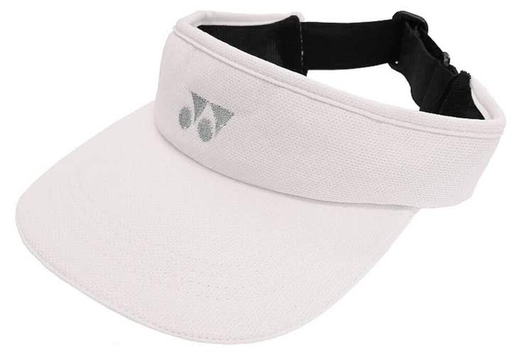*NWT* WOMEN YONEX ADJUSTABLE "SPORTS VISOR" TENNIS. 100% POLYESTER (WHITE) W-441