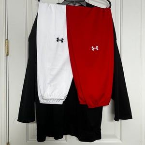 Reebok Jersey size 52 and 2 pairs gently used pro stock red/white UA socks