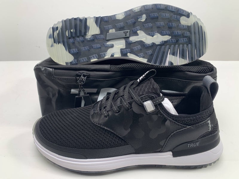 True Linkswear Lux Hybrid Golf Shoes High Vis Black Camo Men's SZ 10 (LH4-C001)