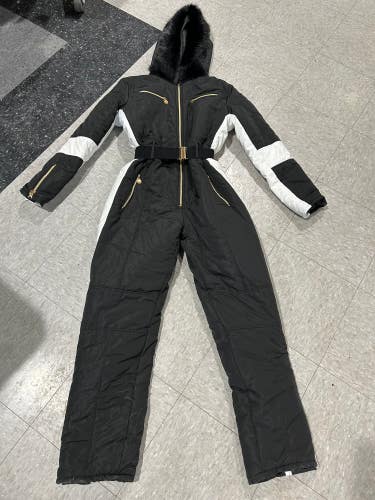 Never Used Womens Ski Suit with Faux Fur Hood