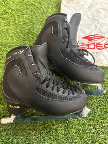 Black 235 EDEA Ice Fly Figure Skates John Wilson Pattern 99 (Used)