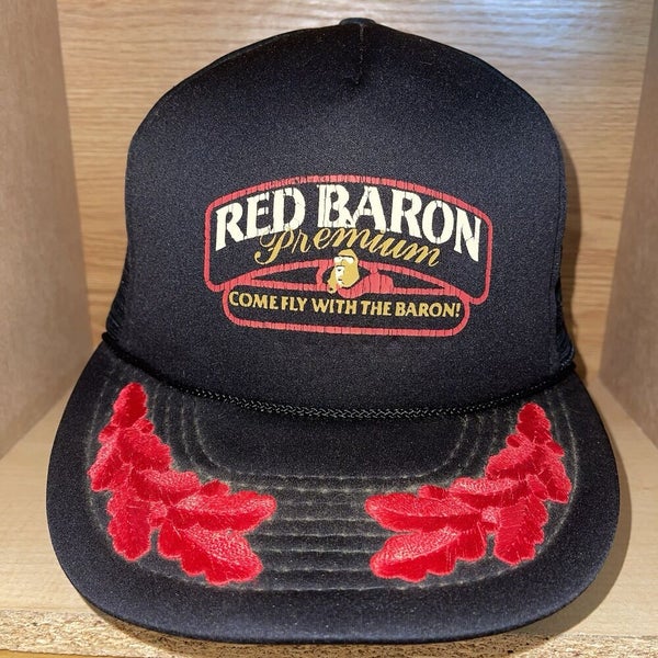 Vintage Red Baron Frozen Pizza Promo Snapback Trucker Hat Cap