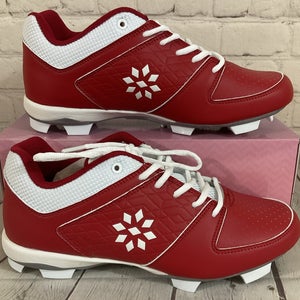 RIP-IT RIPDIC-SW-070 Women's Diamond Softball Cleats Scarlet White Grey US 7