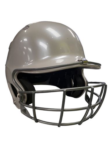 Used Adidas Destiny Softball Helmet Gray Batting Helmet W Mask White Fits All 11849-s000024305