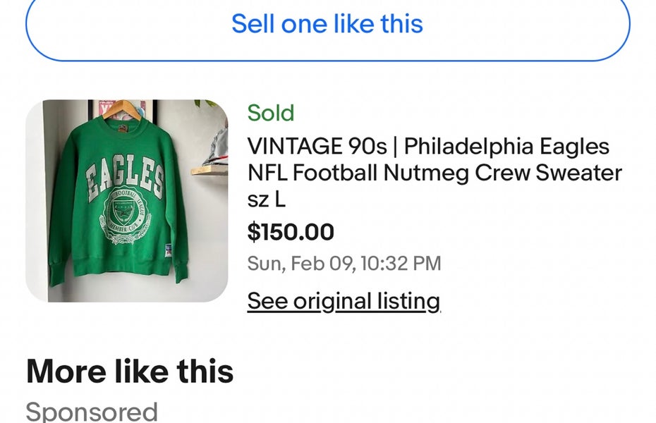 90s USA製 NFL Philadelphia Eagles スウェット L VTG 90's L Logo 7