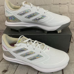 Adidas ID1664 adizero PureHustle 3 Sis B Womens Metal Baseball Cleats White 10