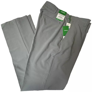 IZOD Mens Size 36X34 Gray Golf Swingflex Stretch Flat Front Pant Chino UPF 50