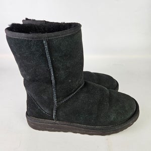 UGG Australia Classic Short II Black Suede Boots Womens Size 6