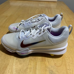 Nike Force Zoom Trout 9 Pro "Metal Baseball Cleats" White FB2907-106 Size 11.5