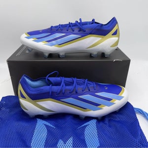 Size 10 Men’s Adidas X Crazyfast Elite FG Messi Soccer Cleats Blue Gold White
