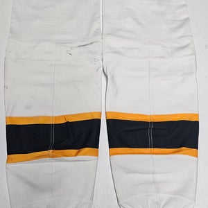 REEBOK EDGE CUSTOM HOCKEY SOCKS BOSTON BRUINS WHITE PRO STOCK NHL X-LARGE XL USED (10717