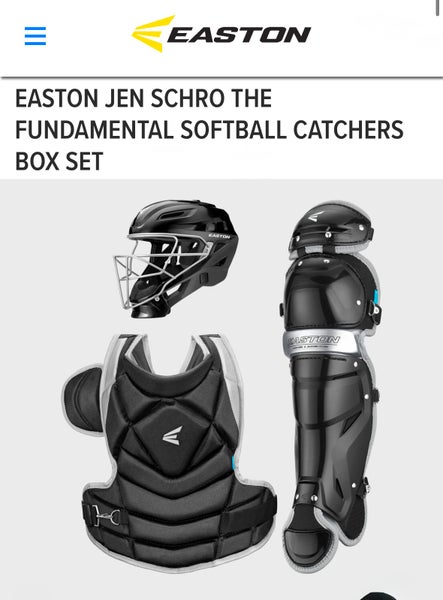 New Easton Fastpitch Jen Schro The Fundamental Black Catchers Gear Set Size Large