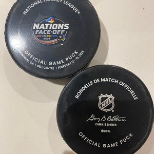 Four Nations Faceoff Official game puck