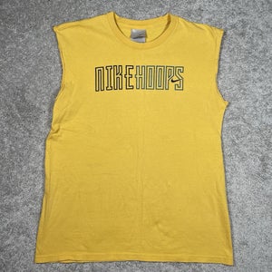 Vintage Nike Hoops Basketball Tank Top Shirt Size YOUTH XL Yellow Sleeveless