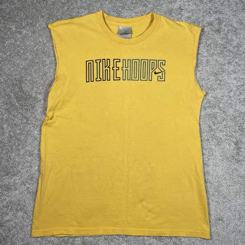 Vintage Nike Hoops Basketball Tank Top Shirt Size YOUTH XL Yellow Sleeveless