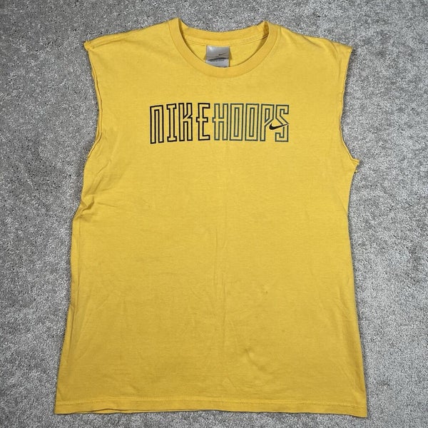 Vintage Nike Hoops Basketball Tank Top Shirt Size YOUTH XL Yellow Sleeveless