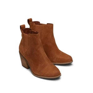 Toms Everly Chelsea Women's Size 10 Tan Oiled Nubuck Pull On Ankle Boots P380