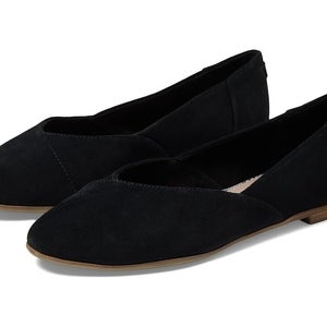 Toms Jutti Neat 10016804 Ballet Flat Women's 6.5 Black Suede Slip On Shoes P351