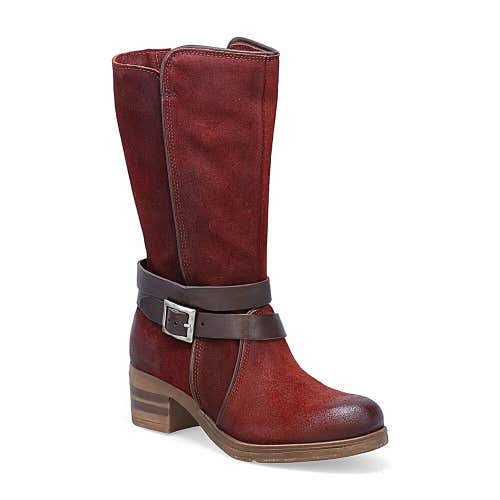 Miz Mooz Sunrise Biker Women's EU 40 Cabernet Suede Leather Knee High Boots P220