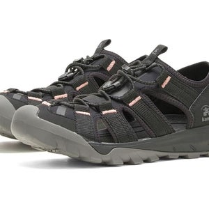 Kamik Syros Web HK2710-BLK Sandals Women's 9 Black Leather Waterproof Shoes P407