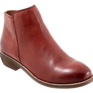 Softwalk Rocklin 2.0 Bootie Womens US 10 Brown Leather Side Zip Ankle Boots P216