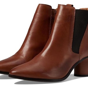 Miz Mooz Julianne Boots Women's US 7.5-8 Brandy Leather Side Zip Block Heel P400