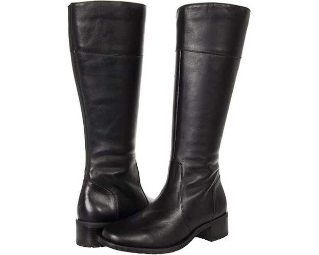 David Tate Ace Riding Boot Women's 8 Black Leather Pull On Knee High Boots P344