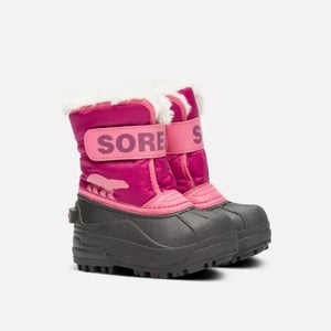 Sorel Snow Commander 1869562-652 Boots Girls US 4 Pink Black Waterproof P418