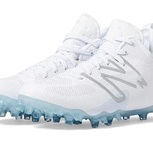 New Balance FreezeLX v4 FREEZJW4 Unisex 10.5 White Blue Lacrosse Cleats LR3740n