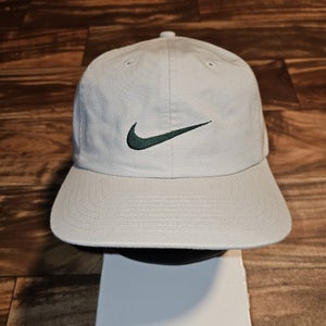 NEW Vintage 1990s Nike Plain Logo Sports Beige Vtg Strapback NWT New W/ Tag Hat