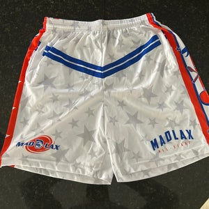 Madlax All-Stars Lacrosse Shorts (White, Adult S)